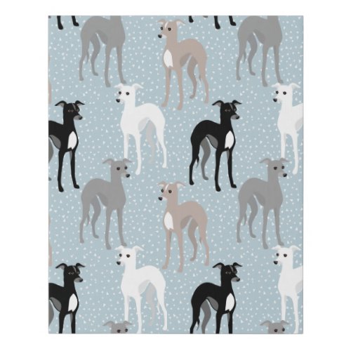 Whippets or Italian Greyhounds Elegant Pattern Faux Canvas Print