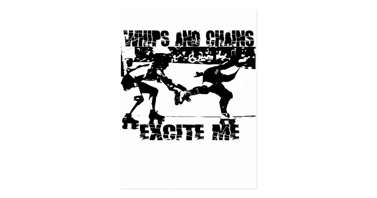 whips and chains excite me postcard