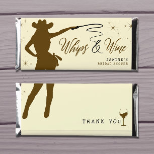 Whips & Wine Cowgirl Bridal Shower Hershey Bar Favors