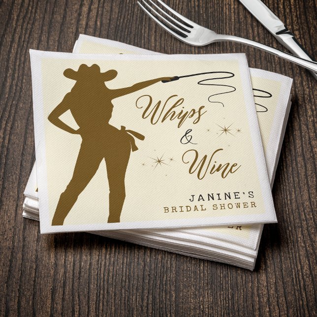 Whips & Wine Cowgirl Bridal Shower Napkins (Whips & Wine Cowgirl Bridal Shower Napkins
)