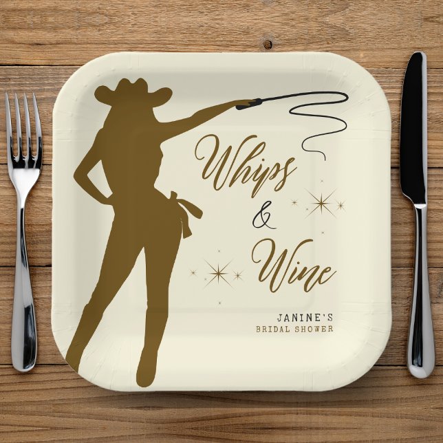 Whips & Wine Cowgirl Bridal Shower Paper Plates (Whips & Wine Cowgirl Bridal Shower Paper Plates
)