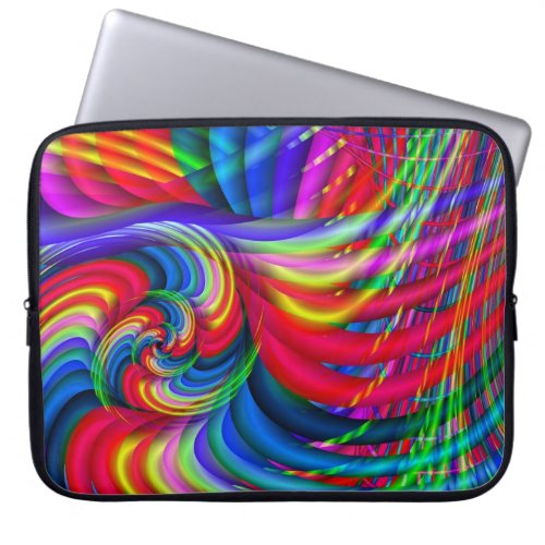 Whirl Abstract Modern Fractal Art Laptop Sleeve