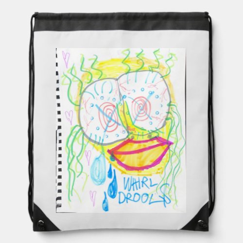 "WHiRL-DROOL$" by thaddeus & crimson's Adam Moyer Drawstring Bag