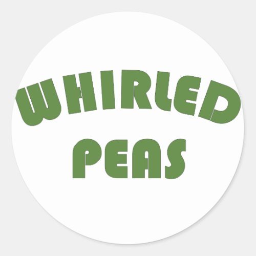 Whirled Peas Classic Round Sticker