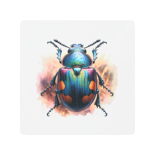 Whirligig Beetle 050624IREF101 _ Watercolor Metal Print