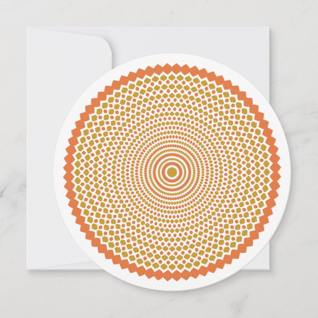 Whirligig Thank Your Card in Orange and Gold (Front)