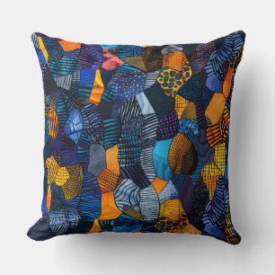 Whirling African Circles Throw Pillow