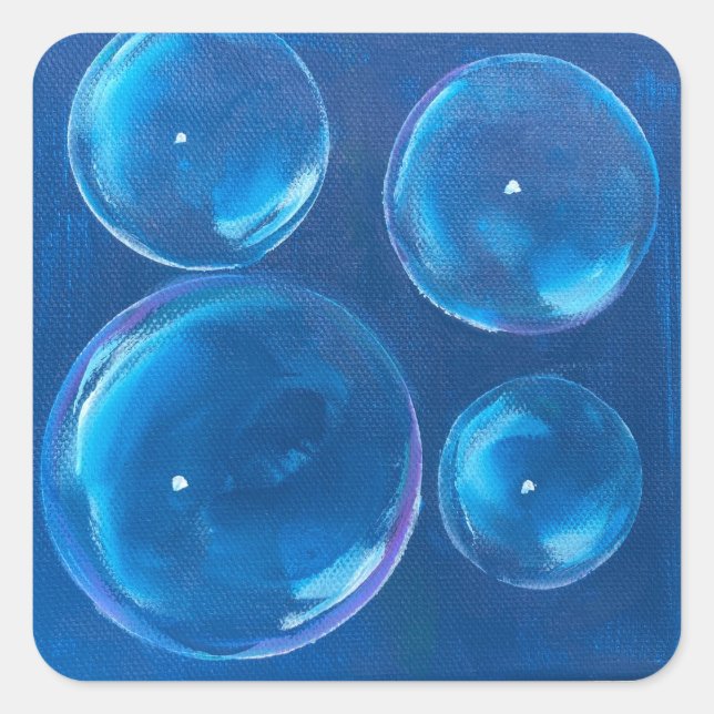 Whirling Bubbles Square Sticker (Front)