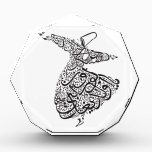 Whirling Dervish Acrylic Award<br><div class="desc">Elegant black calligraphic arabic text (in form of Whirling Dervish). Image from Istanbul,  Turkey.</div>