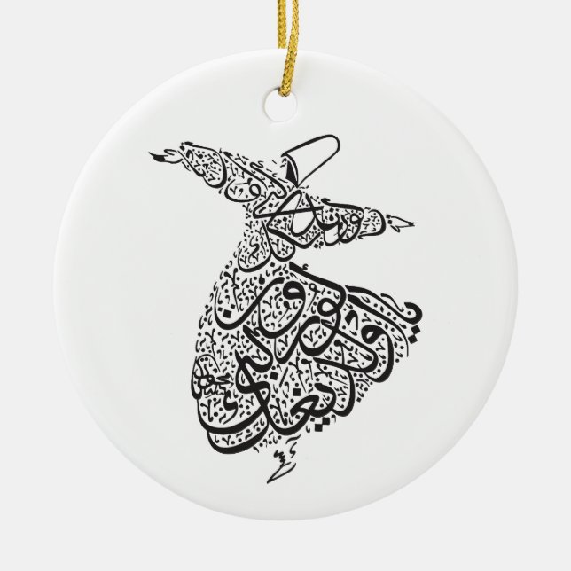 Whirling Dervish Ceramic Ornament (Front)