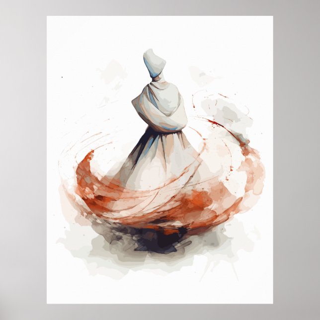 Whirling Dervish Illustration Poster (Front)