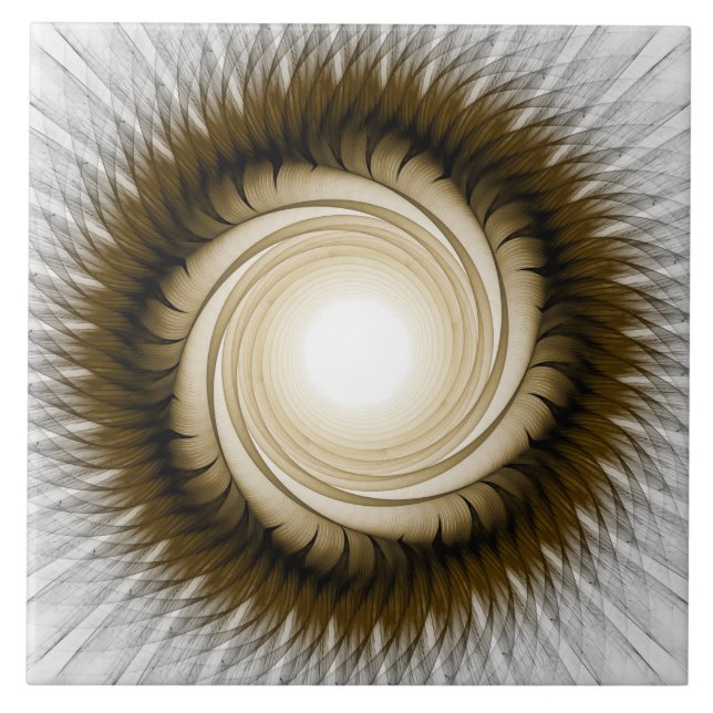 Whirling geometric optical form ceramic tile (Front)