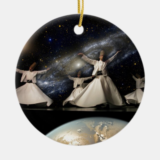 Whirling Universe Ceramic Ornament (Front)