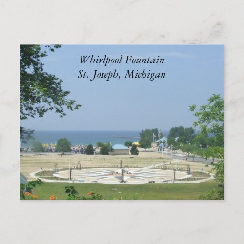 Whirlpool Fountain St Joseph Michigan MI Postcard