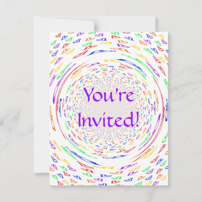 Whirlpool Hearts Invitation (Front)