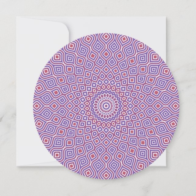 Whirlpool Mosaic Round Invitation in Purple (Front)