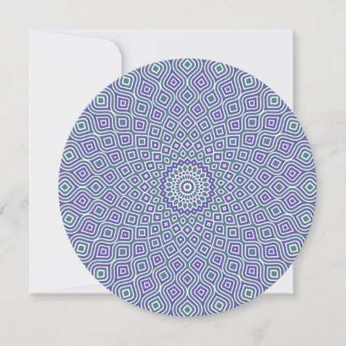 Whirlpool Mosaic Round Note Card in Blue