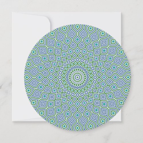 Whirlpool Mosaic Round Note Card in Turquoise