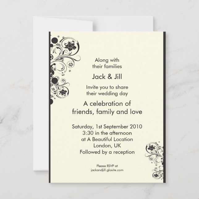 Whirls (black) 4.25x5.5 invitation (Front)