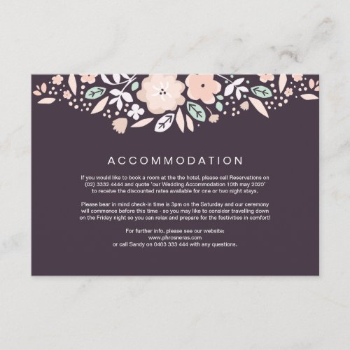 Whirlwind Floral Wedding Direction Enclosure Card