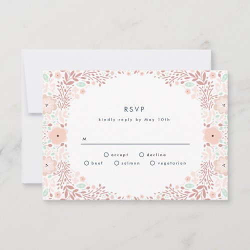 Whirlwind Floral Wedding RSVP Card