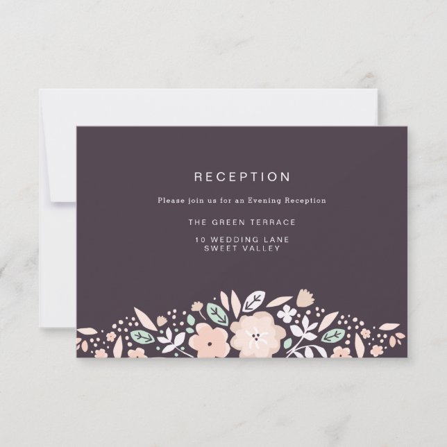 Whirlwind Flowers Wedding Reception Card (Front)