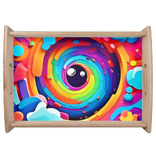 Whirlwind of Colorful Imagination Serving Tray