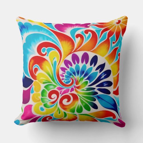 Whirlwind of Colors Tie_Dye Accent Pillow