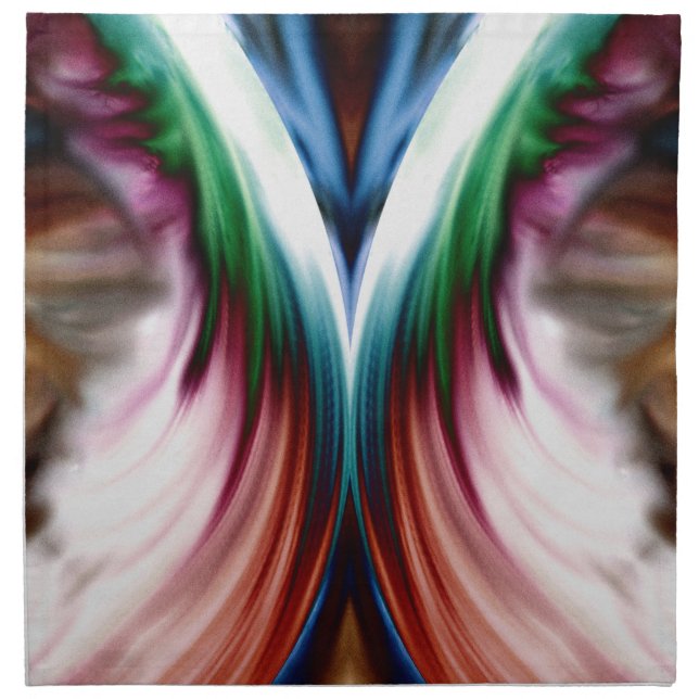 Whirlwind Rainbow Golden Snow Mirror Cloth Napkin (Front)