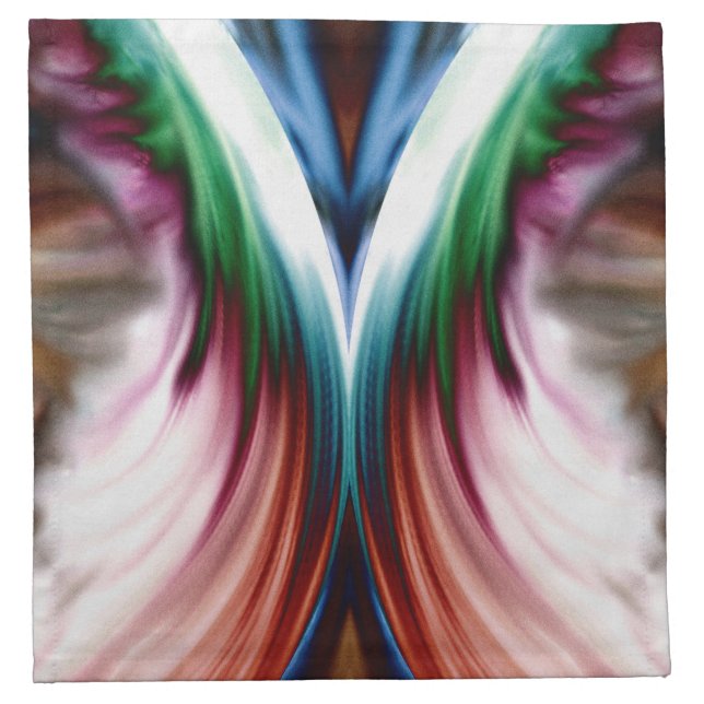 Whirlwind Rainbow Golden Snow Mirror Cloth Napkin (Front)