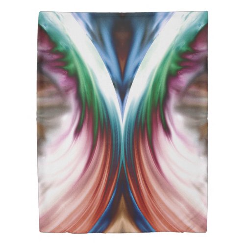 Whirlwind Rainbow Golden Snow Mirror Duvet Cover