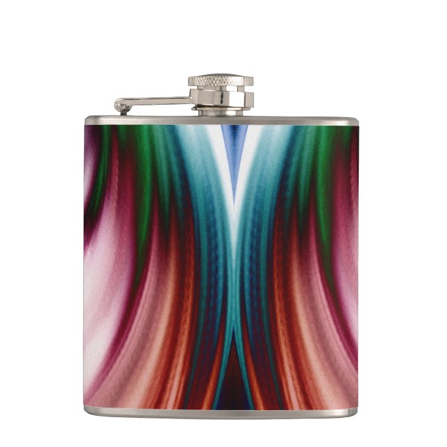 Whirlwind Rainbow Golden Snow Mirror Flask (Front)