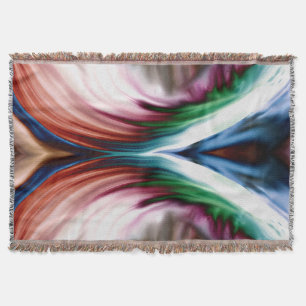 Whirlwind Rainbow Golden Snow Mirror Throw Blanket