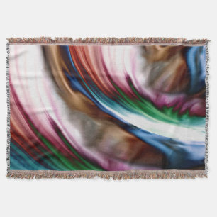Whirlwind Rainbow Golden Snow Throw Blanket