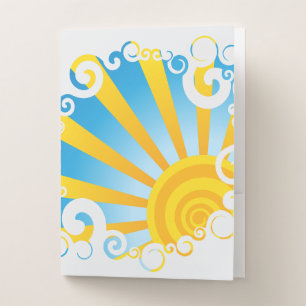 Whirly Clouds Over Sun Burst Pocket Folder