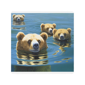 Whirly Serenity: Brown Bears' Aquatic Ballet Metal Print