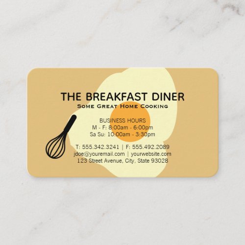 Whisk and Egg Breakfast Restaurant Business Card