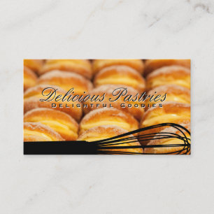 Whisk and Pastry Background Business Card