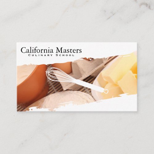 Whisk  Butter Eggs Flour  Culinary Business Card