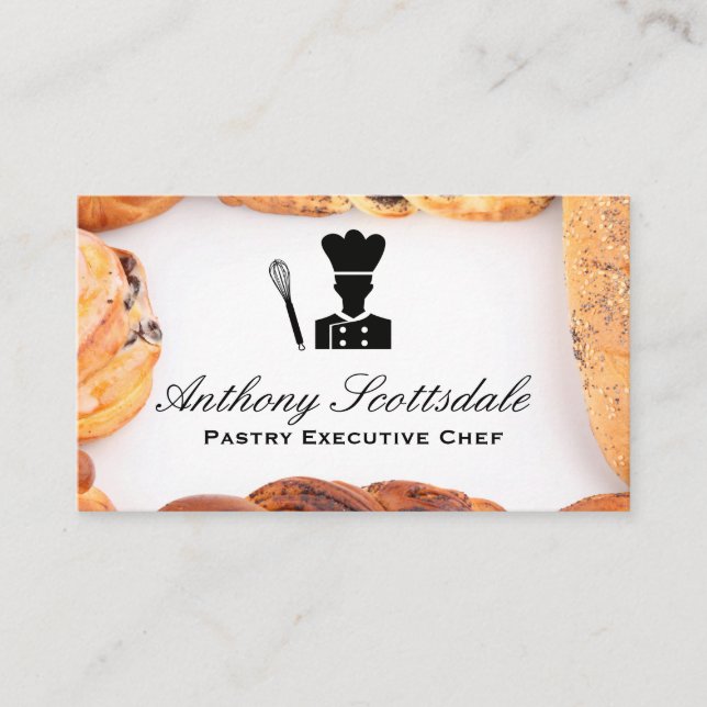 Whisk Chef Icon | Pastries Business Card (Front)