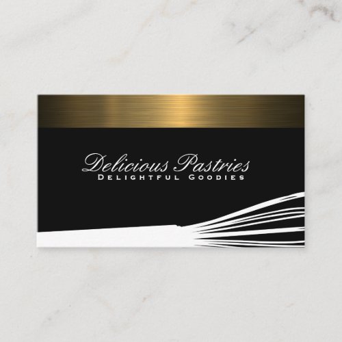 Whisk  Culinary Arts  Gold Metallic Trim Business Card