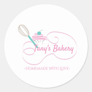 Whisk Cupcakes Swirl Homemade Bakery Classic Round Sticker