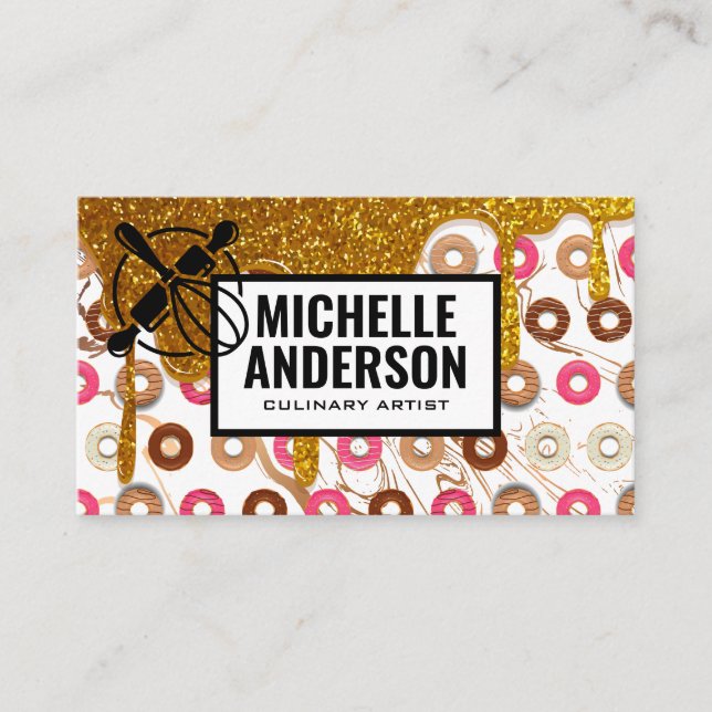Whisk | Donuts | Baker | Shop Business Card (Front)