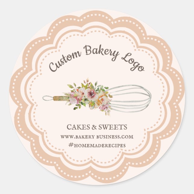 Whisk Flower Boutique Bakery Classic Round Sticker (Front)