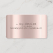 Whisk Flowers Rose Gold Circle  Business Card (Back)