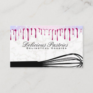 Whisk Glitter Bokeh Drip Business Card