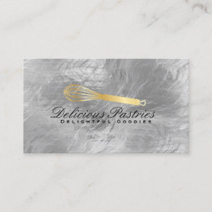 Whisk Gold Culinary Metal Luster Business Card
