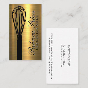 Whisk Gold Metallic Background Business Card
