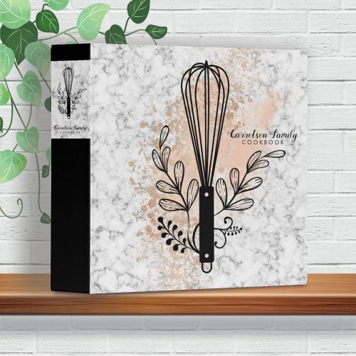 Whisk marble cooking baking cookbook recipe binder