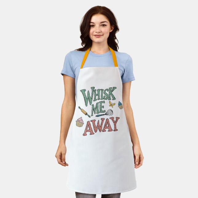whisk me away cupcake cooks funny gift apron (Worn)
